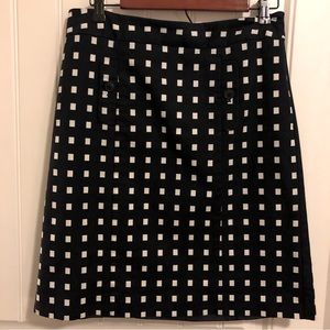 Ann Taylor Factory Navy Blue / White Pencil Skirt